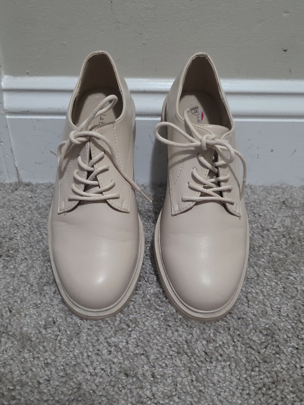 La Bottine Souriante Paris Derbies Oxford Lace Up Chunky Sole Shoe Sz 36
